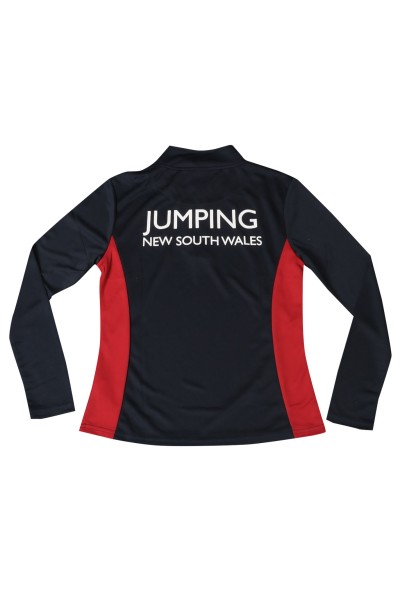 W213   Design contrast color half chest zipper long sleeve enterprise collar contrast color flat machine women's racing training suit detail view-6